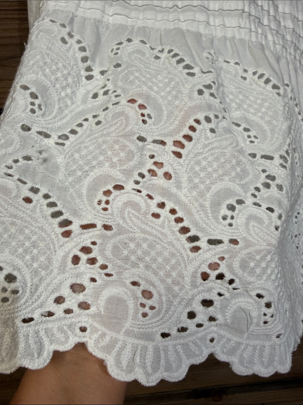 Studio West White Eyelet Tiered Midi Skirt with Scalloped Hem - Picture 2 of 5